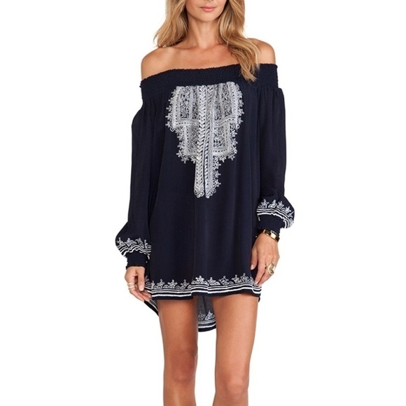 TULAROSA Jacqueline Off Shoulder Tunic Dress XS - Picture 1 of 12